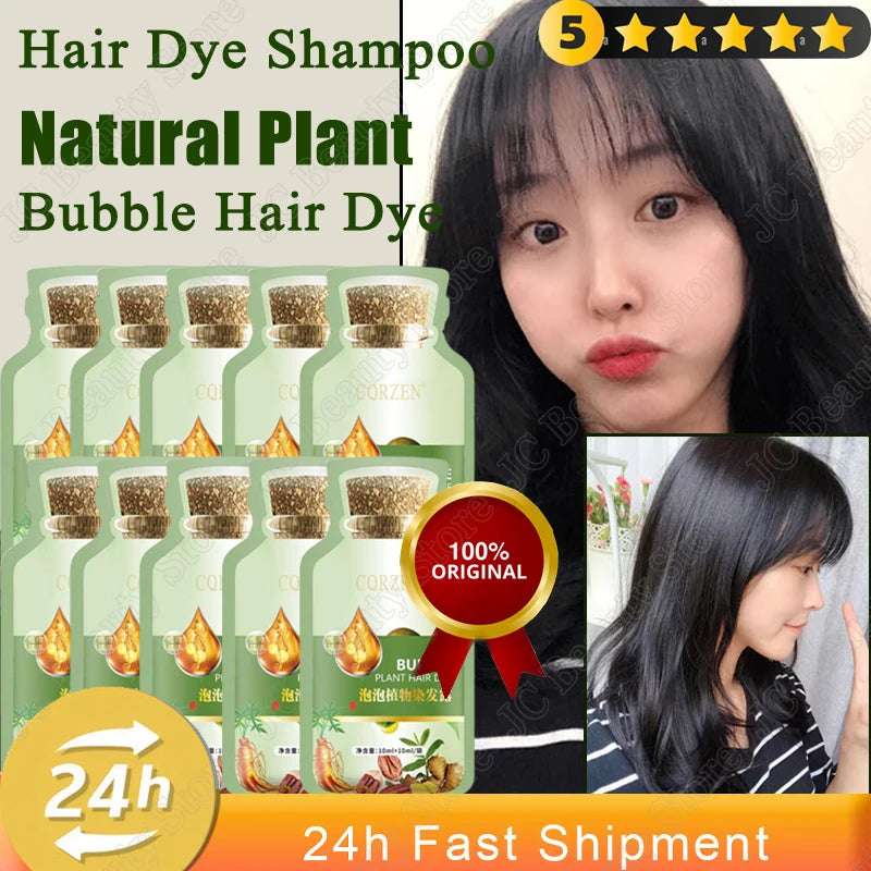 Herbal Hair Dye Shampoo | Natural Hair Coloring Shampoo | 5-Minute Hair Dye Shampoo | Herbal Gray Coverage Shampoo | Natural Hair Color Change Shampoo | Herbal Non-Irritating Hair Dye | Fast Acting Hair Dye Shampoo | Herbal Repairing Hair Color Shampoo | Natural Hair Dye for Men and Women | Herbal Anti-Gray Hair Shampoo