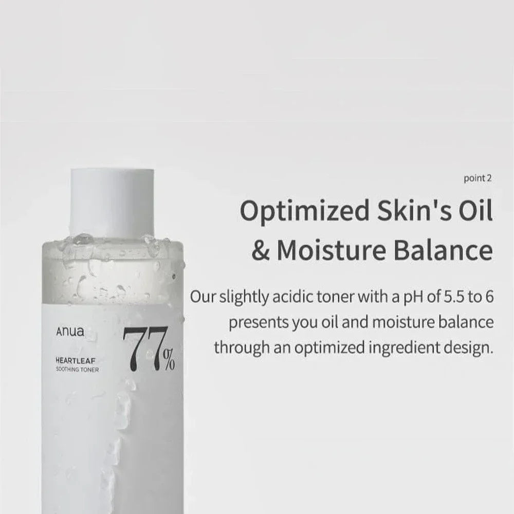 Anua Heartleaf 77% Toner Moisturizing Pore Cleansing Oil Foaming Cleanser Deep Cleanses Impurities Korean Skincare