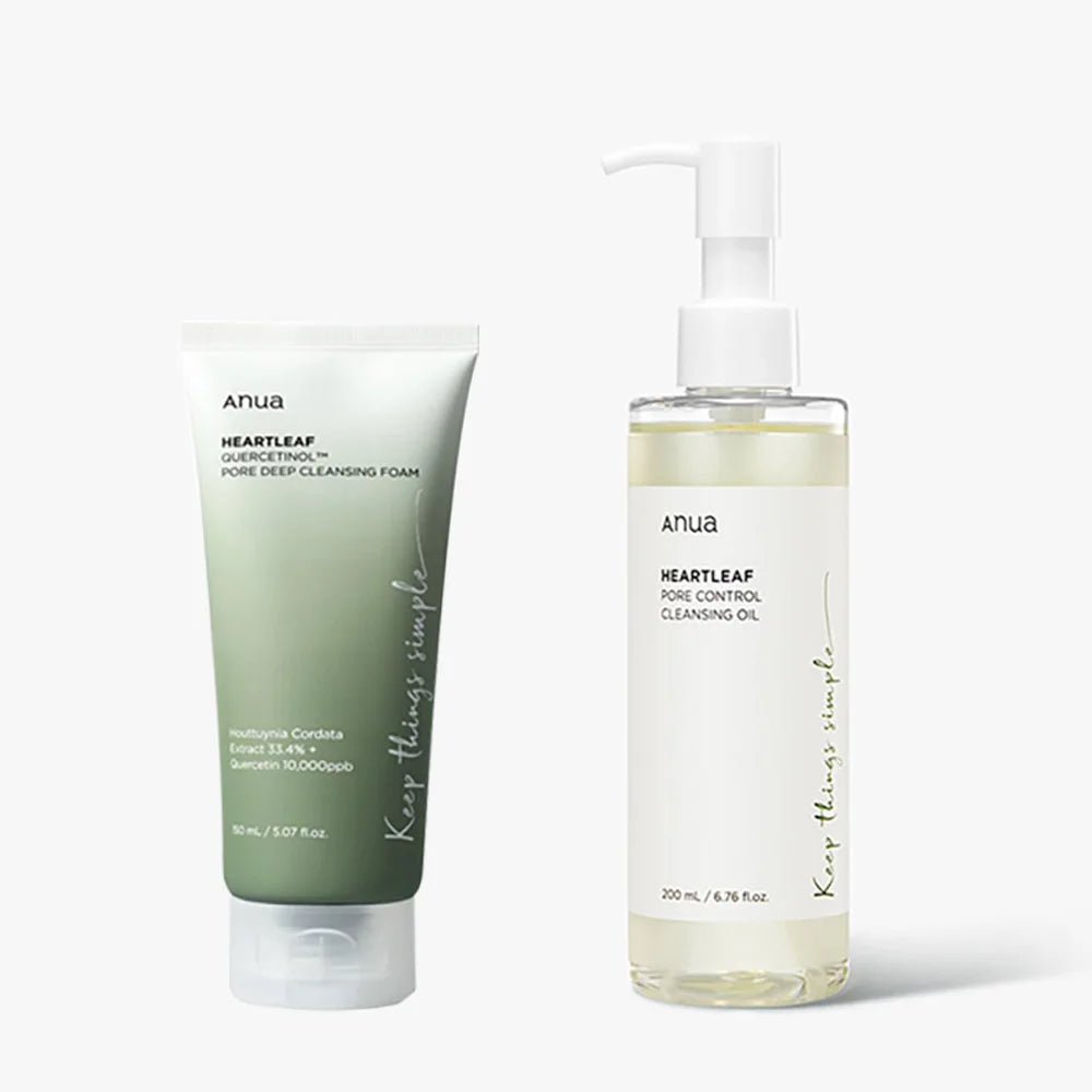 Anua Heartleaf 77% Toner Moisturizing Pore Cleansing Oil Foaming Cleanser Deep Cleanses Impurities Korean Skincare